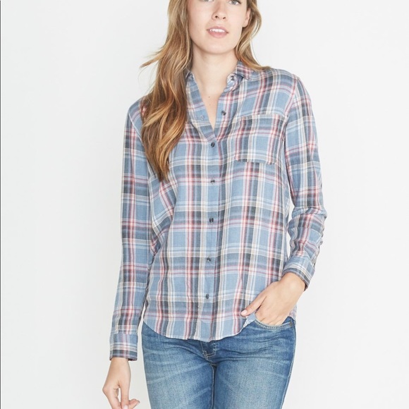 NEW • Marine Layer • Marigold Plaid Button Down - Picture 2 of 7